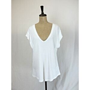 NWT Dear John Boutique URI Thermal Short Sleeve White Top #0391 XL